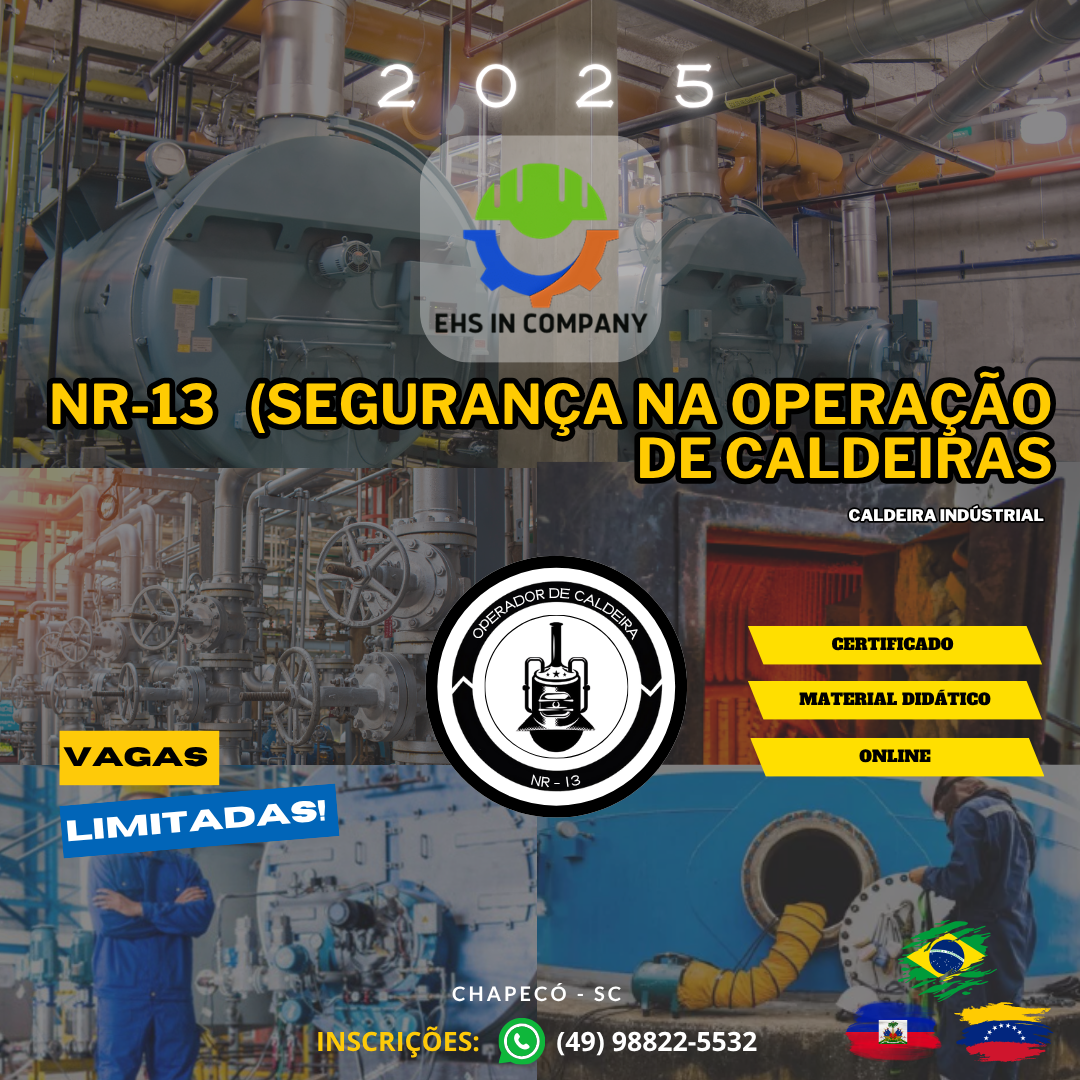 NR 13 – Treinamento de Segurança na Operação de Caldeiras