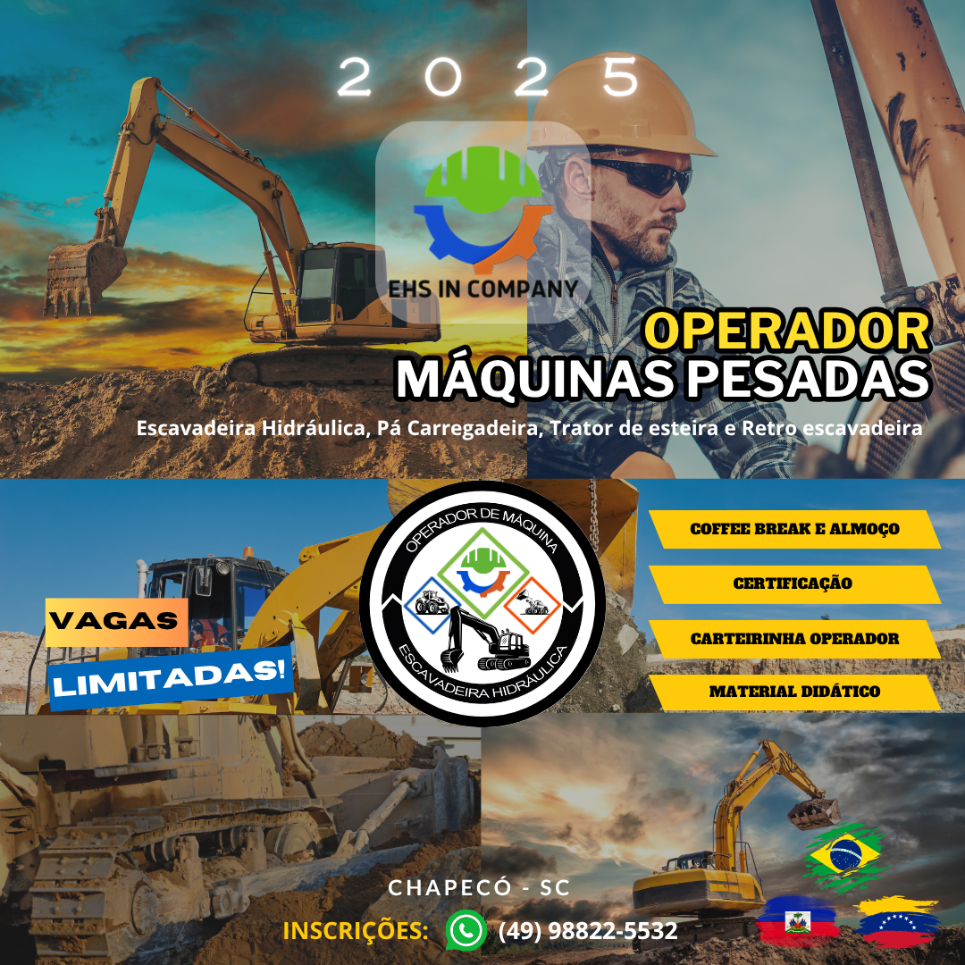 NR 11/12 – Segurança na Operação De Bobcat, Retro Escavadeira, Escavadeira Hidráulica E Pá Carregadeira – Teórico